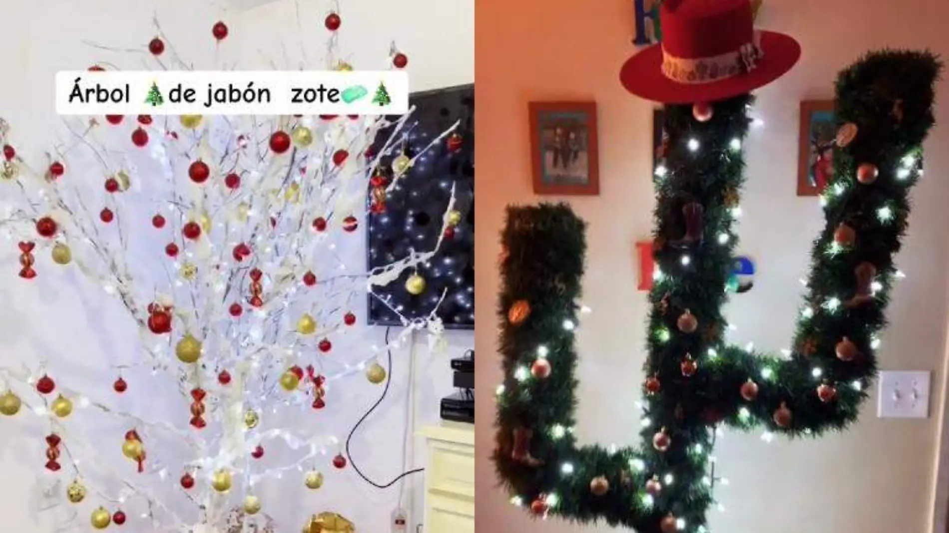 Alternativas para el pino de Navidad, nadie dijo que era obligatorio colocar el tradicional arbolito Captura de pantalla TikTok